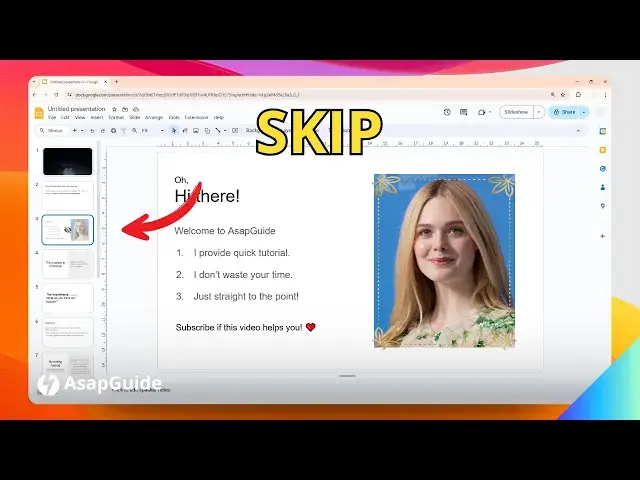 'Video thumbnail for How to Skip a Slide in Google Slides'