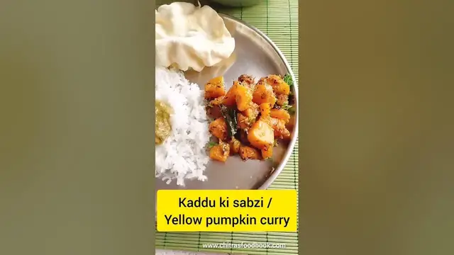 'Video thumbnail for Kaddu ki sabzi / Pumpkin sabji recipe without onion garlic / Parangikai poriyal'