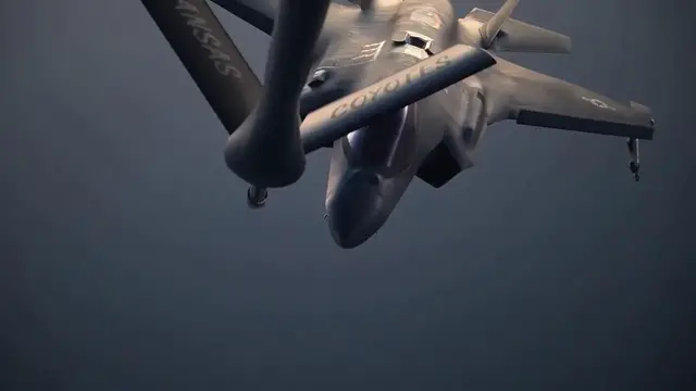 Video thumbnail for Iran: F35 Stealth Fighters Refuel Mid Air While Patrolling Over The Middle East.