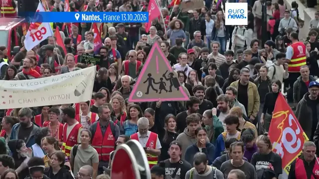 Video thumbnail for France braces for tense day of protests as mobilisations gather pace amid mounting security fears