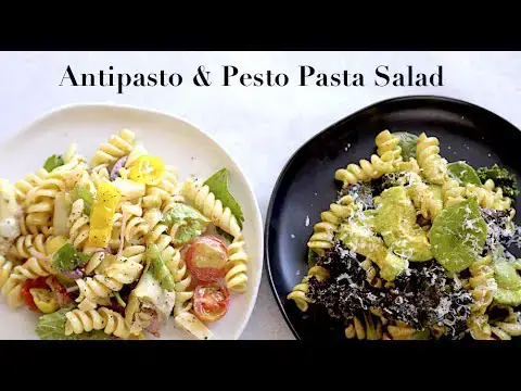 Video thumbnail for Antipasto & Pesto Pasta Salad