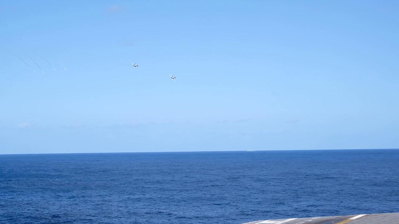 Video thumbnail for US: USS Nimitz Launches Flight Operations During Atlantic Deployment.