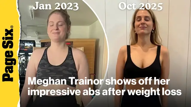 'Video thumbnail for Meghan Trainor shows off her impressive abs after Mounjaro-fueled weight loss'