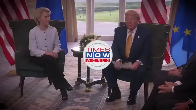 Video thumbnail for EU Leaders Fume! Ursula Under Fire, Allies Slam Trump Trade Deal as Surrender | Times Now World