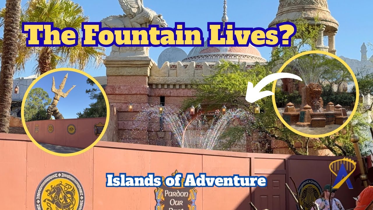 Video thumbnail for The Mystic Fountain With One Last Spray and Poseidon Is Completely Shuttered - Islands of Adventure