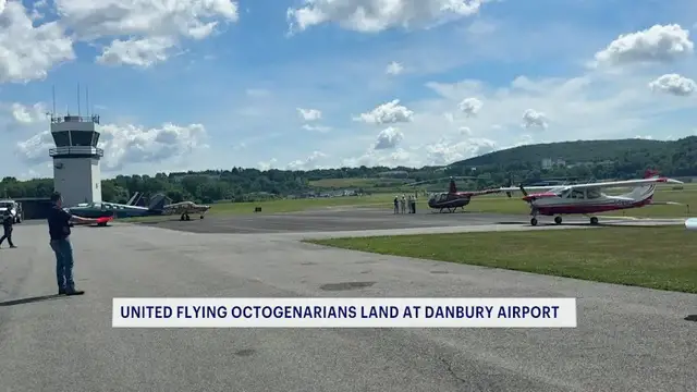 Video thumbnail for United Flying Octogenarians land at Danbury Airport