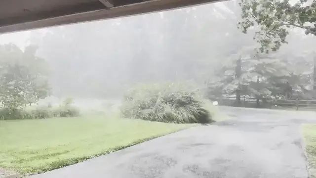 Video thumbnail for US: High Winds and Hail Hit D.C. Area, Grounding Flights and Downing Trees.