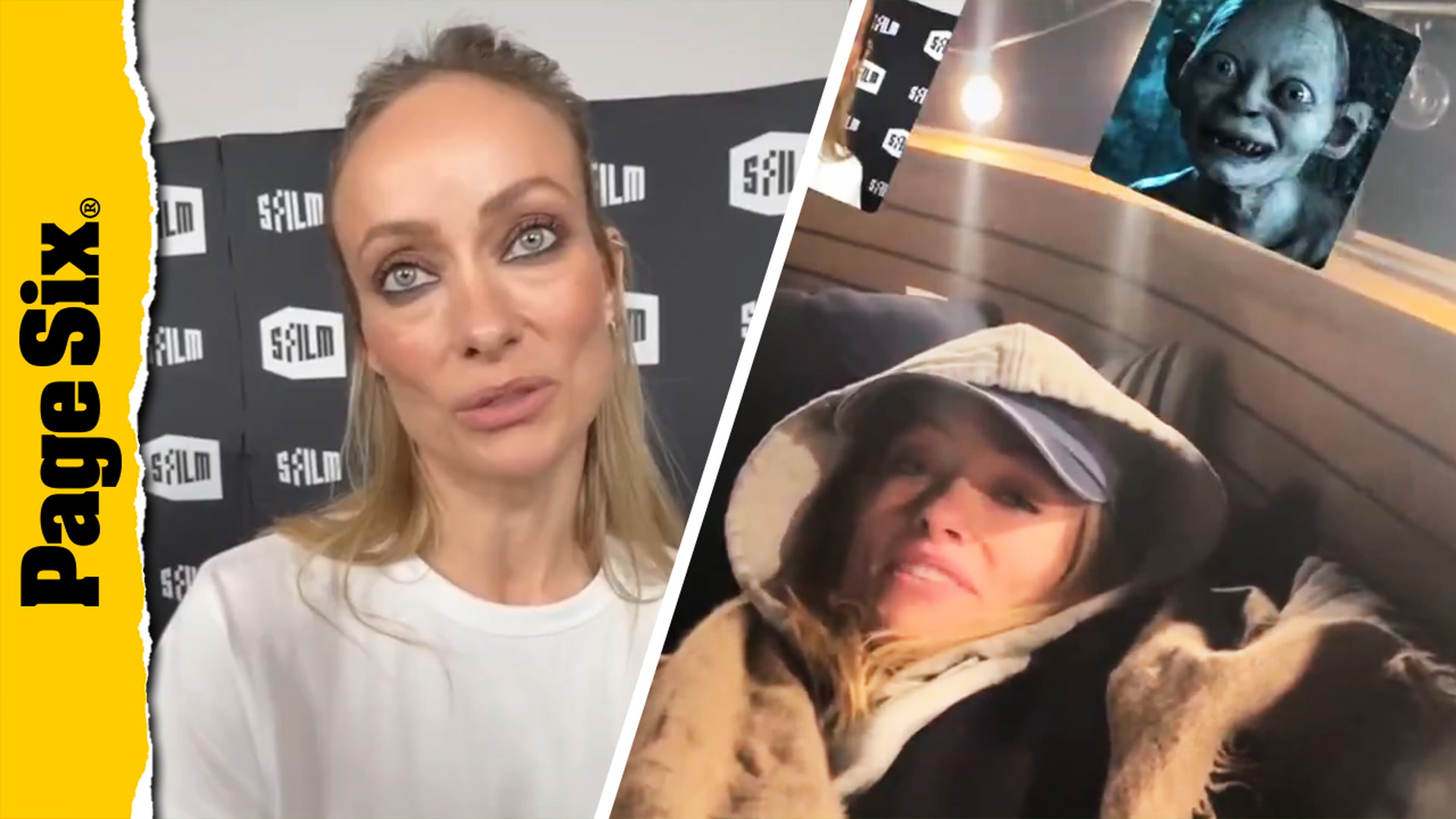 Video thumbnail for Olivia Wilde reacts to being compared to 'Lord of the Rings' hobbit Gollum after viral red carpet look