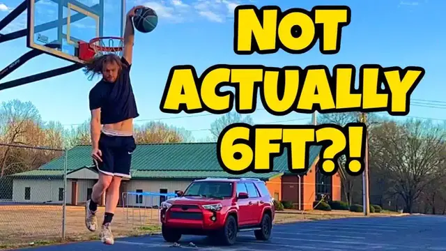 'Video thumbnail for Travis Reynolds: pro dunker reveals true height + standing reach'