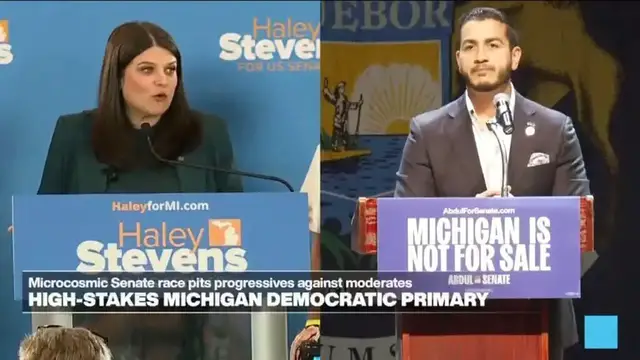 Video thumbnail for High-stakes Michigan Democratic primary pits progressive against moderates