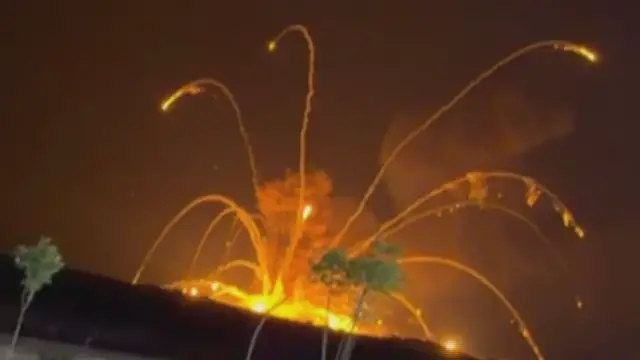 Video thumbnail for Huge explosion rocks Syrian army weapons depot near Aleppo