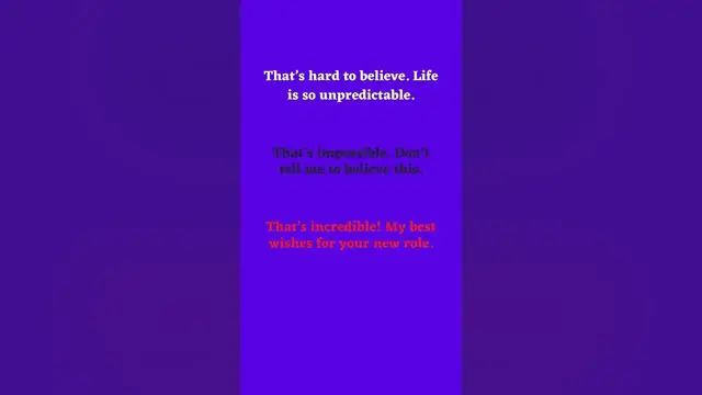 Video thumbnail for Different Ways of Expressing Surprise Part 10