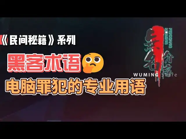 Video thumbnail for 《民间秘籍》系列08：黑客术语，电脑罪犯的专业用语