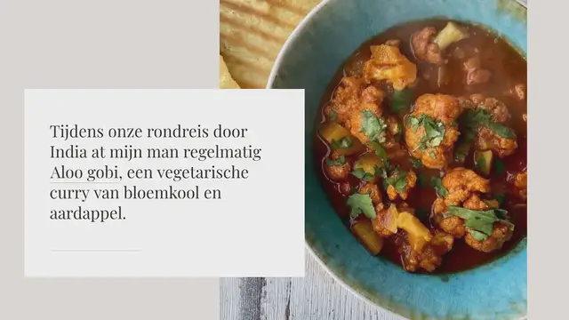 Video thumbnail for Aloo gobi vegan curry van bloemkool en aardappel
