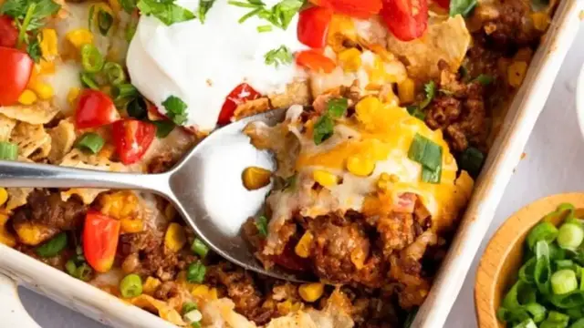 Video thumbnail for taco casserole recipe