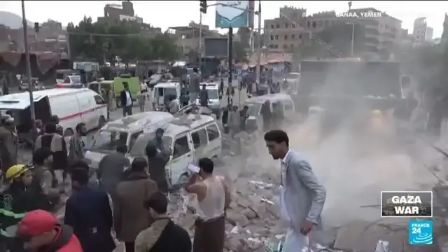 'Video thumbnail for Israeli airstrikes on Yemen's capital kill dozens'