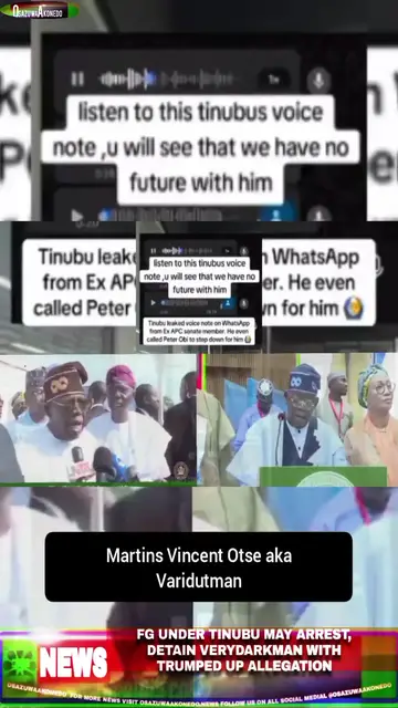 Video thumbnail for FG Under Tinubu May Arrest, Detain VeryDarkMan With Trumped Up Allegation