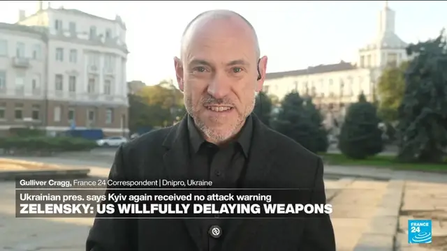 Video thumbnail for Zelensky accuses US of again failing to warn Kyiv of impending attacks