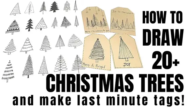 Video thumbnail for How to Draw Christmas Trees and Make Last Minute Holiday Gift Tags