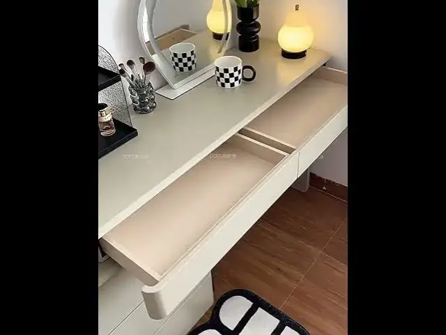 Video thumbnail for Luxury Modern Dressing Table: 6-Drawer Vanity Tour ✨