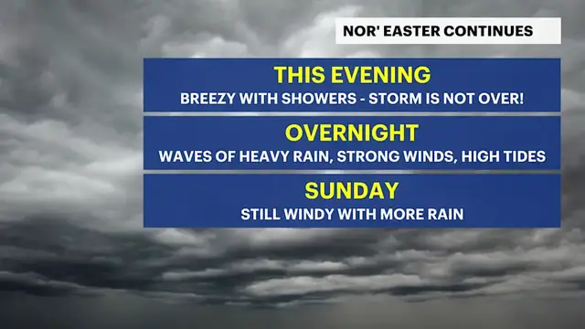 Video thumbnail for STORM WATCH: Nor’easter brings heavy rain, damaging winds and significant coastal flooding