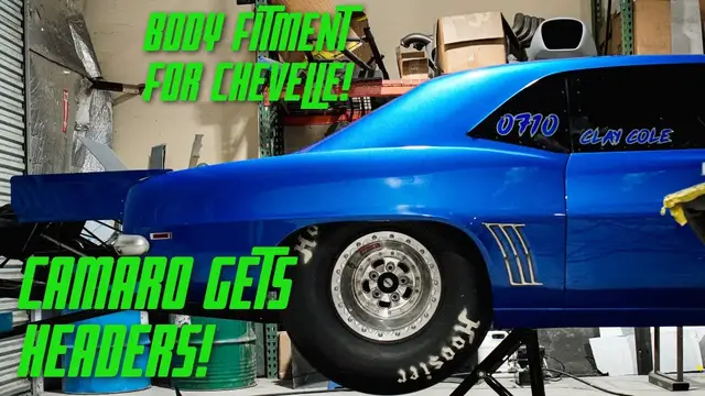 'Video thumbnail for Clay's Camaro gets Headers as well as more Chevelle body fitment!'