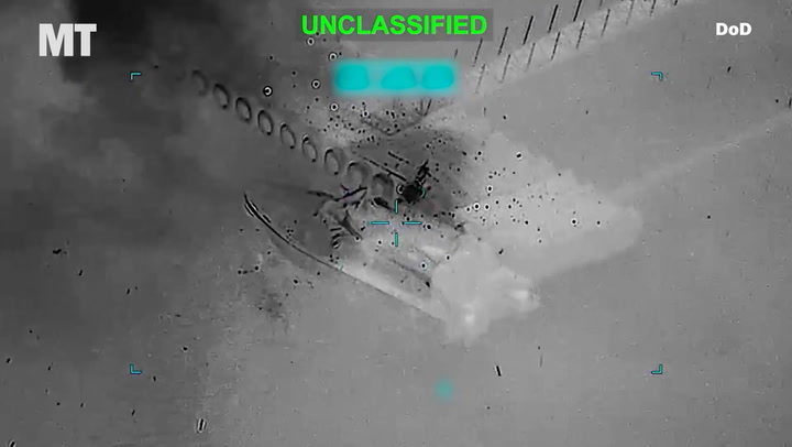 Video thumbnail for CENTCOM says US destroyed 16 Iranian mine-laying vessels