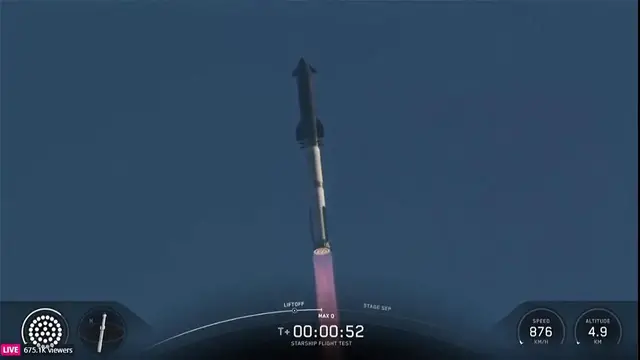 'Video thumbnail for WATCH: SpaceX launches successful Starship test flight across half the world'