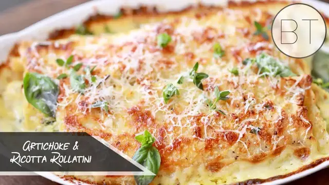 'Video thumbnail for Artichoke & Ricotta Rollatini'