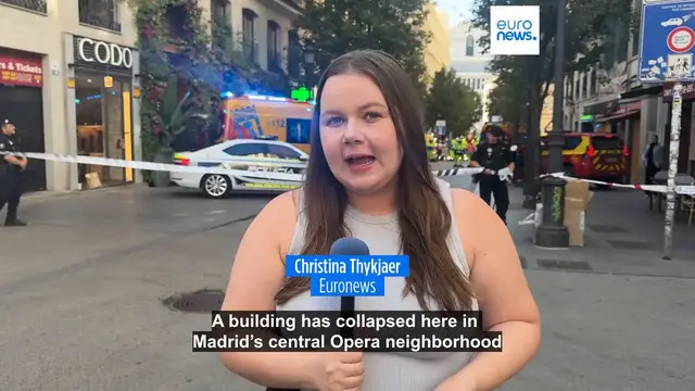 'Video thumbnail for Four dead after building under construction collapses in central Madrid'