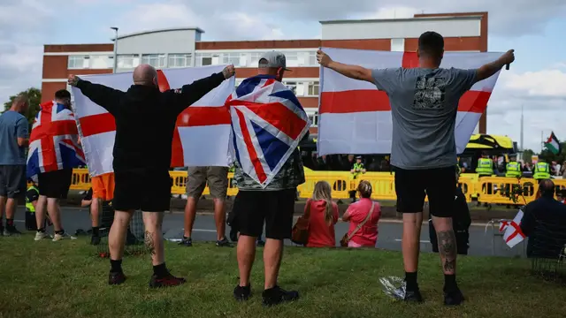 'Video thumbnail for Demonstrations erupt across UK over hotels housing asylum seekers'