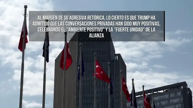 Video thumbnail for Trump celebra la 'unidad' de la OTAN pese a las evidentes tensiones de la cumbre de Ankara.