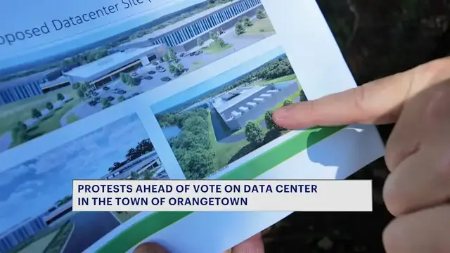 Video thumbnail for Crowds pack Orangetown Town Hall as controversial data center expansion faces Planning Board review