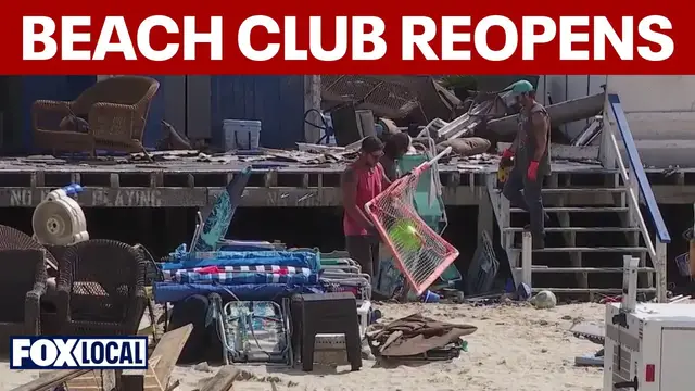 Video thumbnail for Long Island beach club reopens after tornado damage