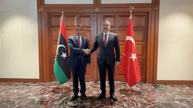Video thumbnail for Türkiye: Turkish FM Fidan receives Libyan Chief of General Staff Al-Namroush in Ankara.