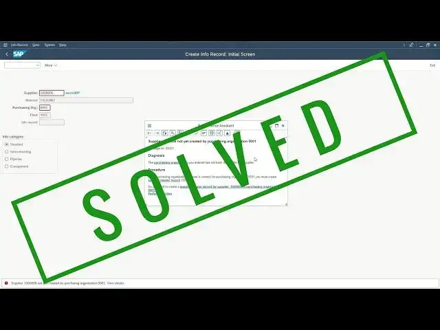 Video thumbnail for How to Fix SAP Error 06321: Supplier Not Yet Created for Purchasing Organization