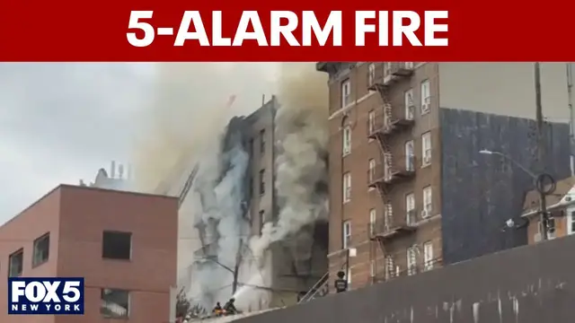 Video thumbnail for 5-alarm fire in Bronx after reported explosion