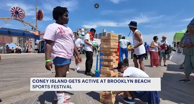 Video thumbnail for Coney Island Beach Sports Festival brings Brooklyn together for fitness, fun and friendly competition