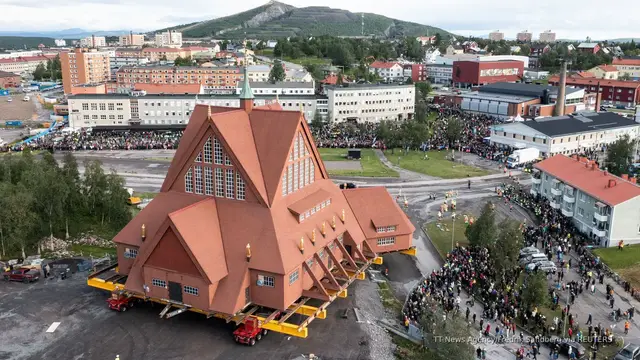 'Video thumbnail for 113-year-old, 741-ton Swedish church moved fully intact to new location'