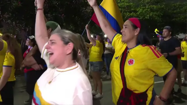 Video thumbnail for Colombia election: crowds celebrate disputed victory as vote count continues