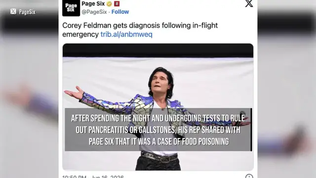 Video thumbnail for Corey Feldman released from hospital after bout of food poisoning.