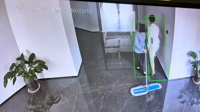 Video thumbnail for Woman Slips on Wet Hallway Floor in Jiangsu