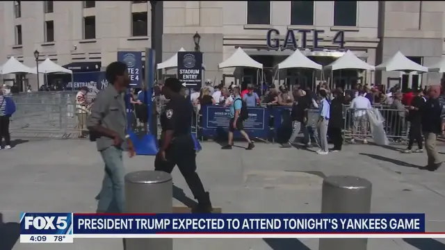 'Video thumbnail for Trump to throw first pitch at Yankees game amid tight 9/11 security'