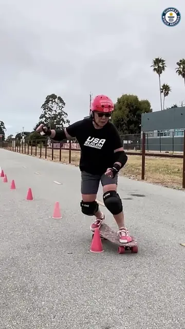 'Video thumbnail for Oldest competitive skateboarder - Judi Oyama at 64 years and 326 days old'