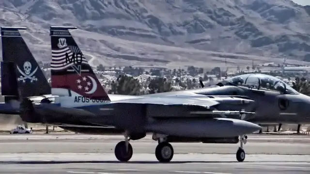 'Video thumbnail for Republic of Singapore F-15SG Strike Eagles At Red Flag 21-2'