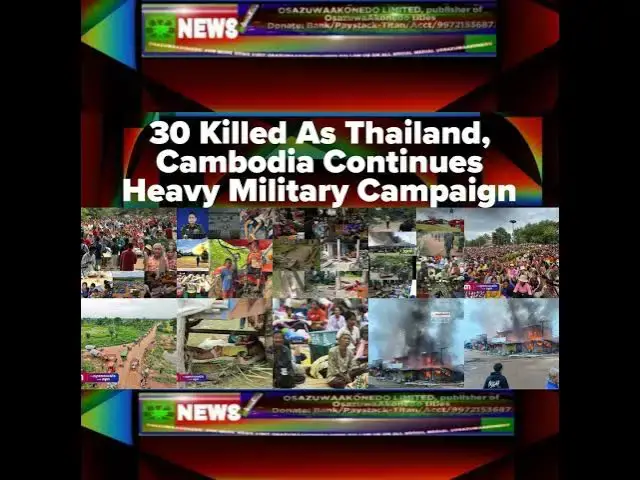 Video thumbnail for 30 Killed As Thailand, Cambodia Continues Heavy Military Campaign