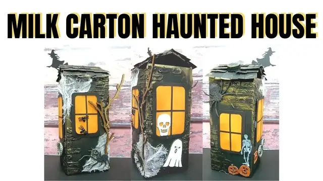 'Video thumbnail for A Haunted Halloween House Made from Recycled Carton'