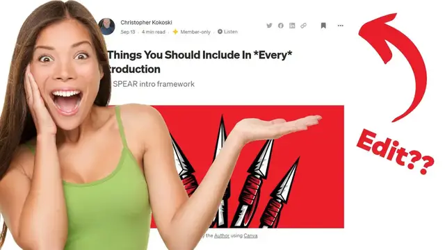 Video thumbnail for How To Edit a Published Medium Article (Easy Demo)