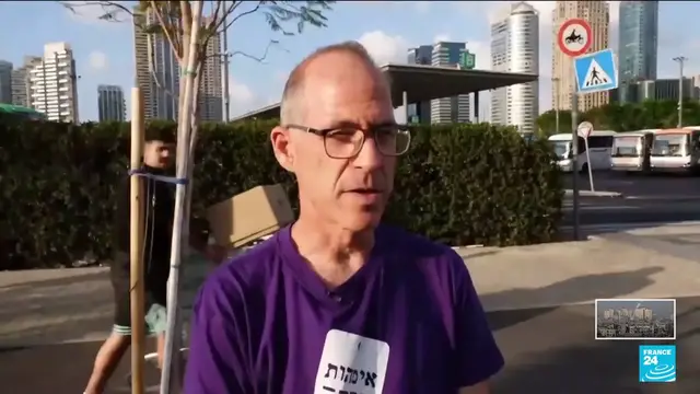 'Video thumbnail for Israeli protesters block highway, demanding hostage deal'