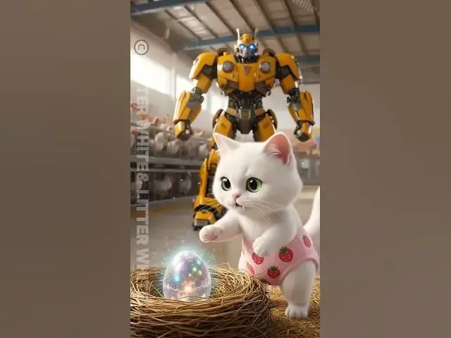 Video thumbnail for Cats, Robots, and a Giant Egg Surprise!Shocking Puppy, Kitty, and Transformers! #funny#shorts  #cute